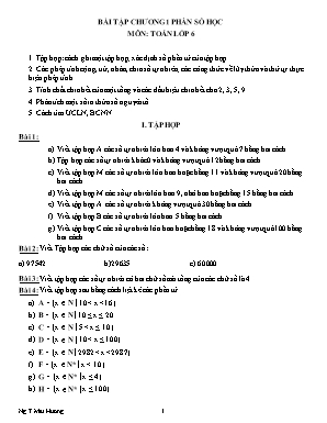 Bài tập Chương 1 phần Số học - Môn Toán Lớp 6